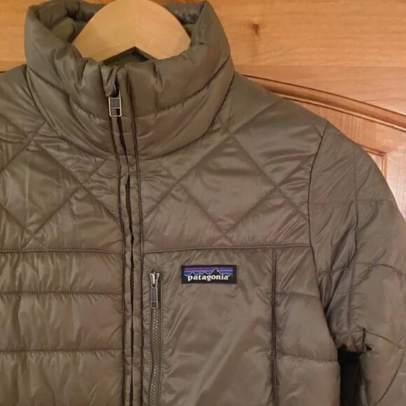 Patagonia Women's Radalie Long Olive Green Puffer Full Zip Quilted Jacket XS - Picture 5 of 11